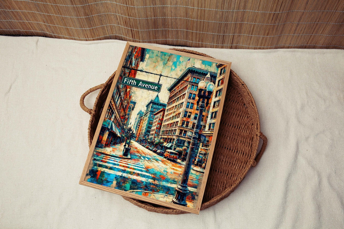 Fifth Avenue Wall Art Print – Pittsburgh Travel Poster, 5th Avenue Pittsburgh Gift, Pennsylvania Housewarming Decor, Urban Cityscape Artwork