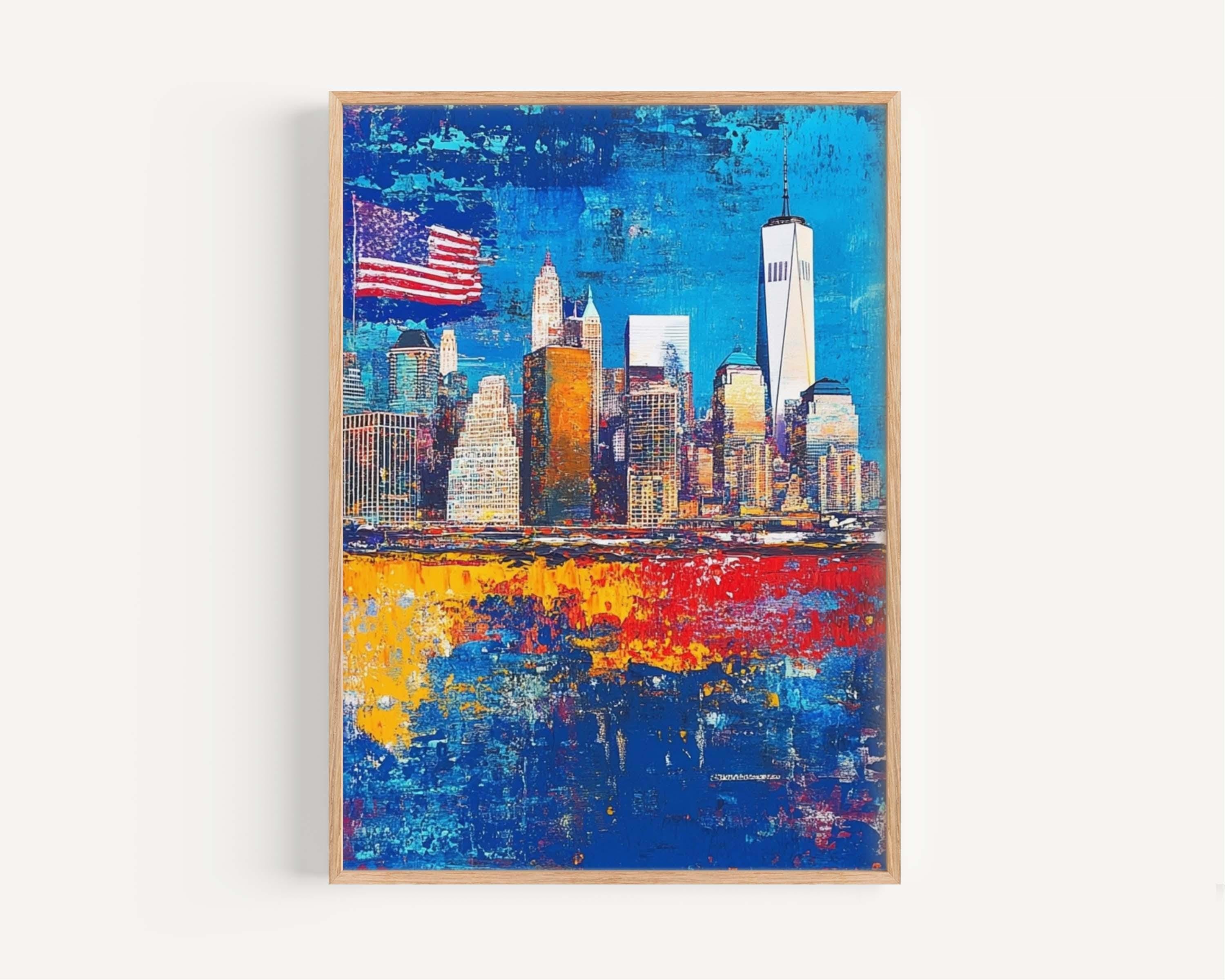 City Skyline Poster Patriotic - USA