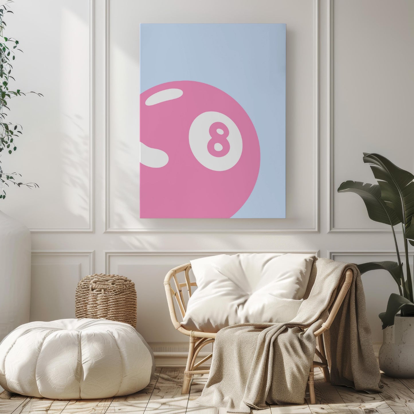Wall Art 8 Ball Print for College Dorm, Travel & Home Decor, Unique Housewarming Gift, Retro Game Room Wall Artwork