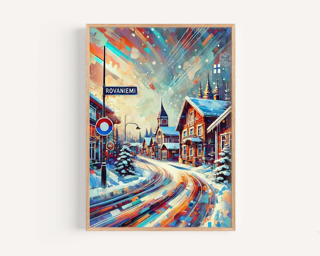Rovaniemi Art Print - Finland Travel Poster, European City Wall Decor, Rovaniemi Wall Art, Housewarming & Gift Idea