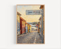 Sandefjord Oil Painting Art Print: Norway Coastal Street Sign Travel Poster