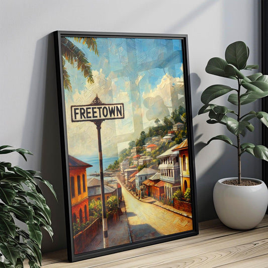 Print Freetown Wall Art - Sierra Leone Travel Poster, African Gift, Housewarming Decor, Unique Printable Map Artwork