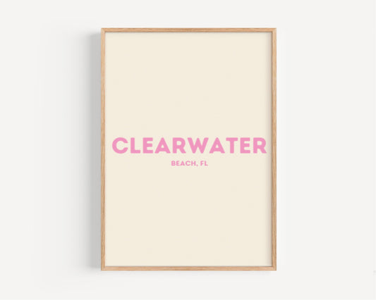Florida Art Clearwater Beach Print – Coastal Wall Decor, Travel Gift, Florida Home & Dorm Room Artwork