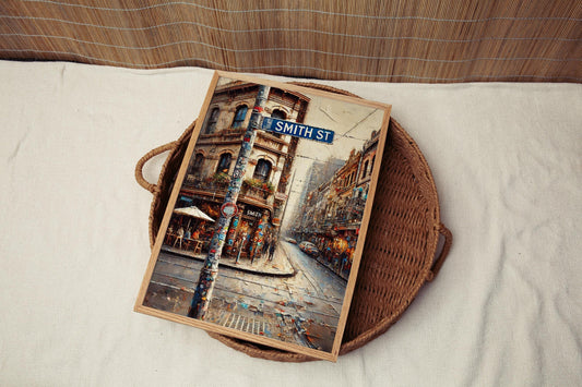 Melbourne Smith St Wall Art Print - Travel Poster, Australian Decor, Housewarming Gift, Stylish Melbourne Cityscape Artwork