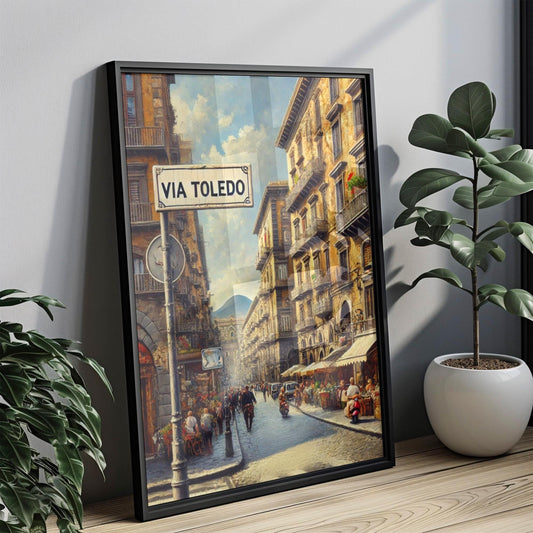 Via Toledo Naples Print: Italy Street Scene Travel Poster