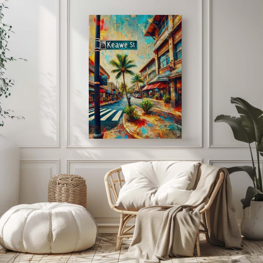 Keawe Street Tropical Print - Honolulu, Hawaii, USA