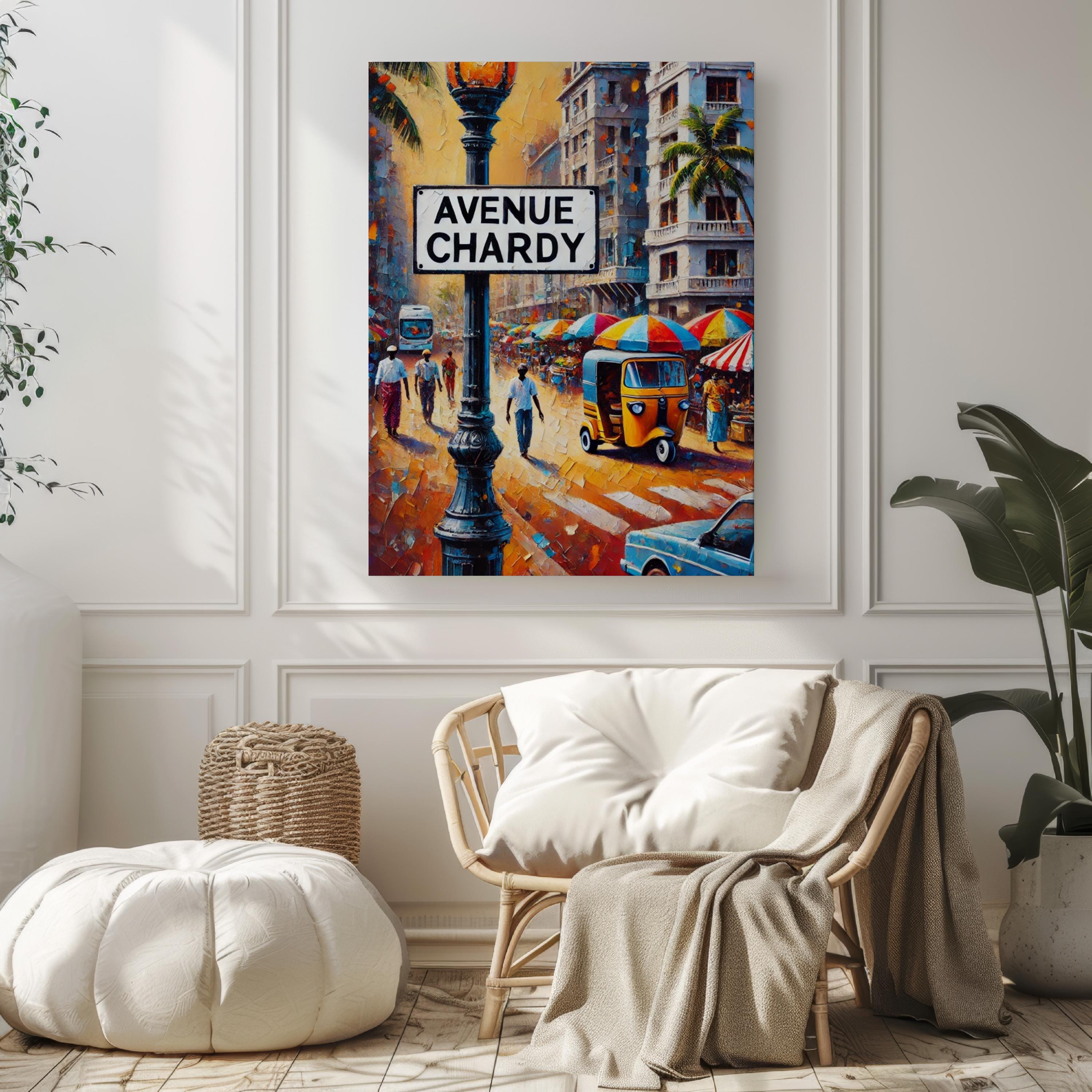 Avenue Chardy Wall Art, Abidjan Print, Ivory Coast Art, “City” Gift, Travel Souvenir, Travel Poster,  “State” Art, PERSONALIZED GIFT
