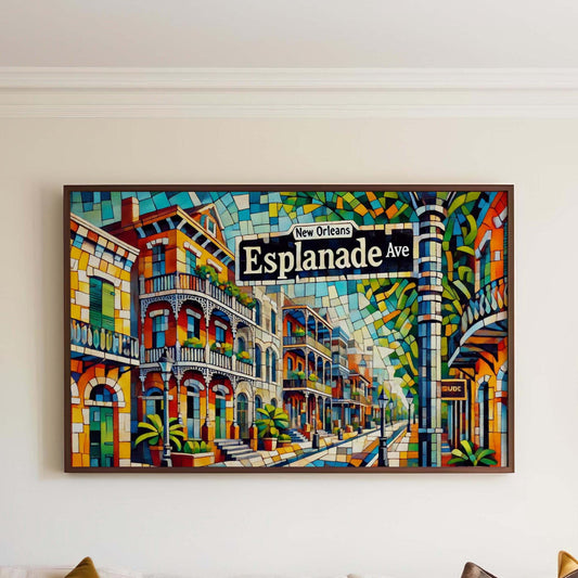 Esplanade Ave Print - New Orleans Wall Art, Travel Poster, Louisiana Gift, Esplanade Avenue Decor, Housewarming & Home Office Art