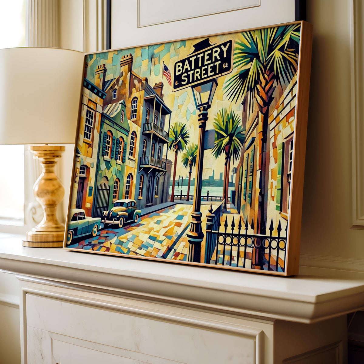 Battery St Wall Art Modern - Charleston, South Carolina, USA
