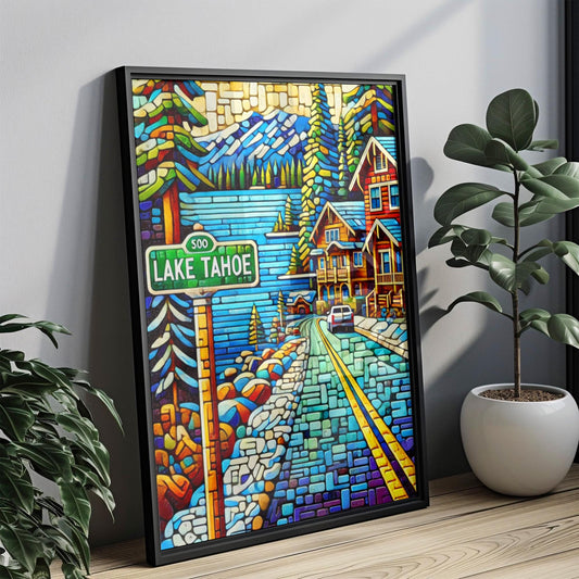 California Lake Tahoe Wall Art - Travel Poster Print, Cali Decor, Housewarming Gift, USA Travel Art, California Gift, Scenic Home Decor