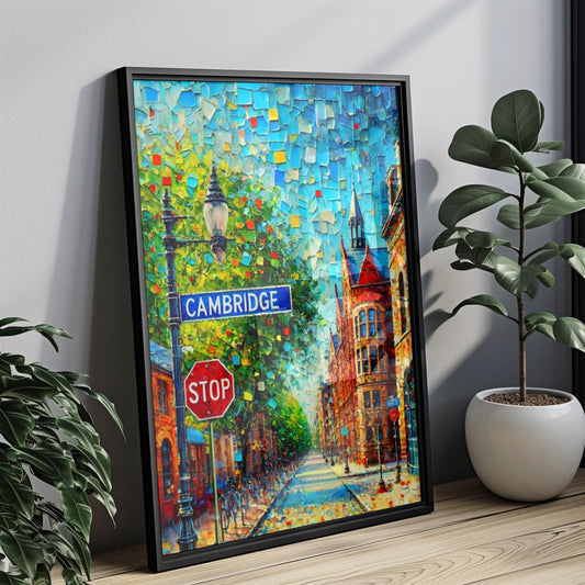 Massachusetts Cambridge Wall Art Print - Travel Poster, American Art, Housewarming Gift, Massachusetts Decor, Unique Travel Print