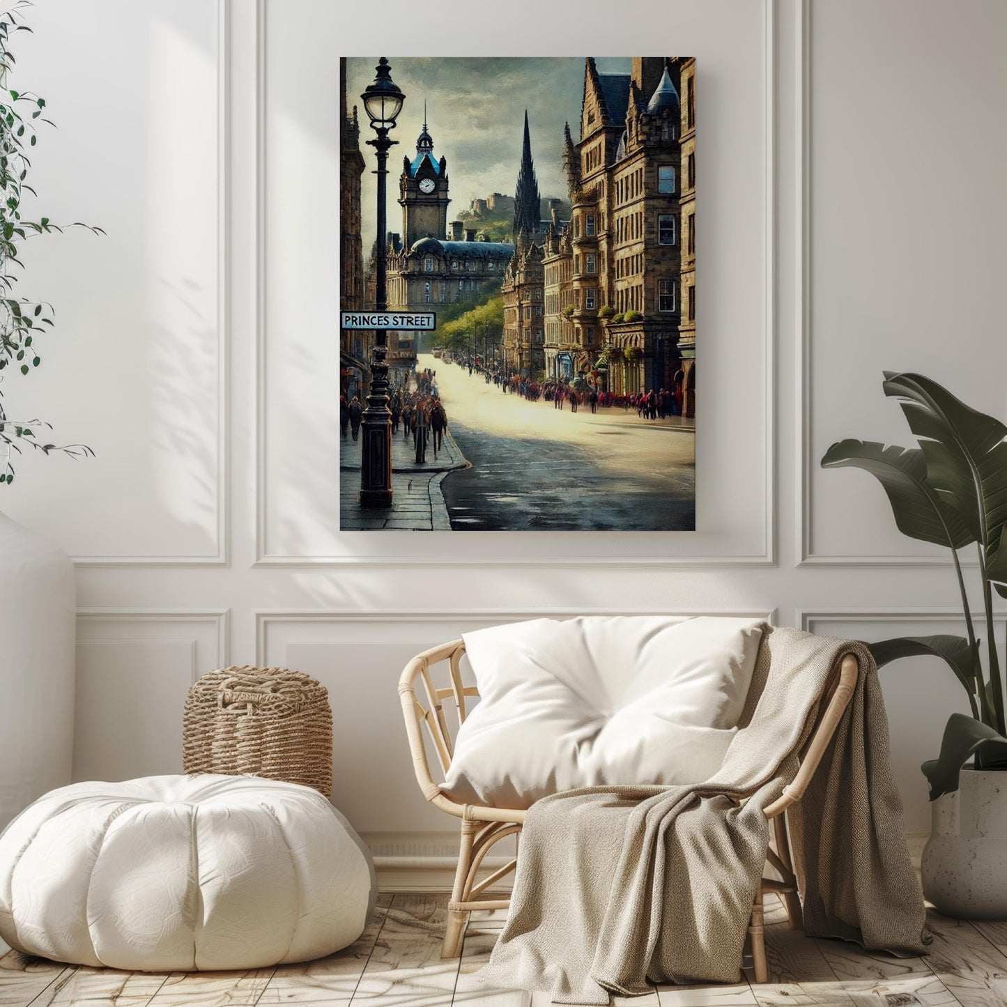 Edinburgh Princes St Wall Art Print - Travel Poster Scotland Gift, Edinburgh Home Decor, Housewarming & Travel Wall Art