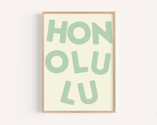 Dorm Honolulu Wall Art, Hawaiian Tiki Poster, Tropical Island Decor, Boho Dorm Room Artwork, Island Vibe Home Decor, Beachy Wall Print