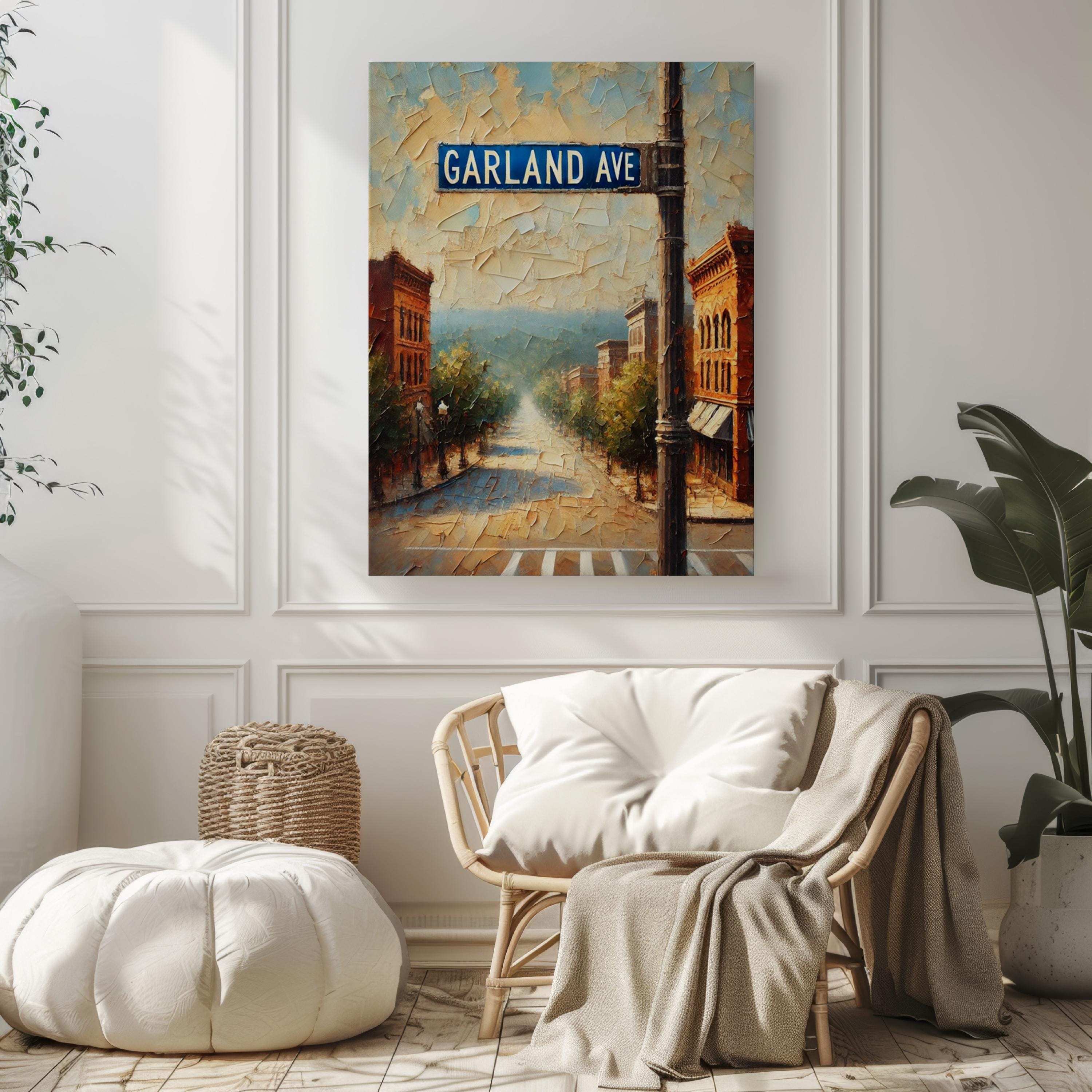 Garland Avenue Wall Art, Fayetteville Print, Arkansas Art, “City” Gift, Travel Souvenir, Travel Poster,  “State” Art, PERSONALIZED GIFT
