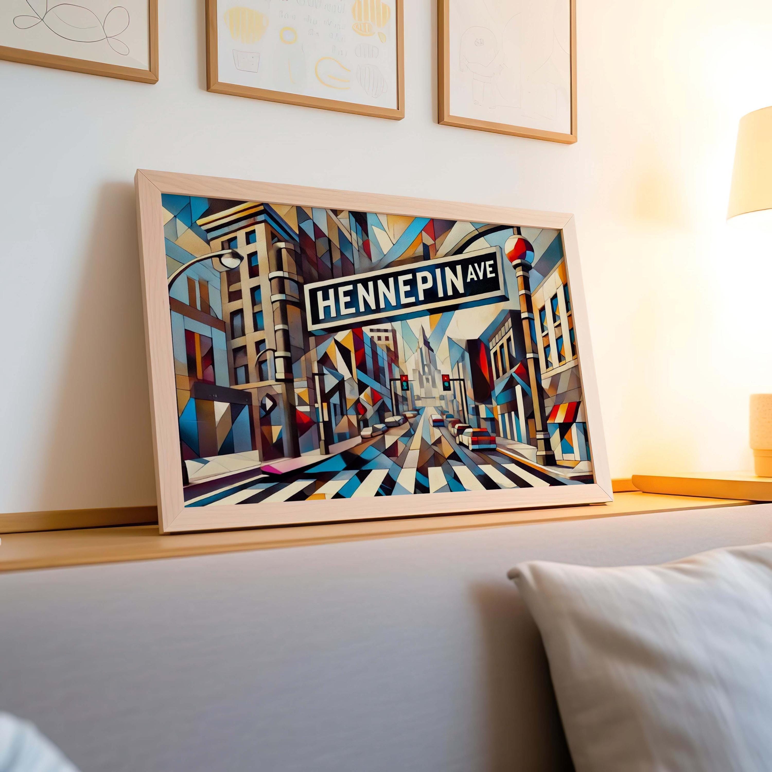 Hennepin Ave Print Minneapolis Wall Art, Minnesota Travel Poster, Unique Housewarming Gift, Hennepin Avenue Decor, Minnesota Art Print