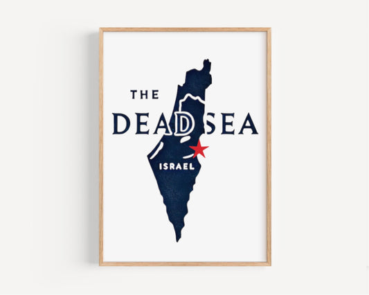 Dead Sea Wall Art Print, Israel Travel Decor, Housewarming Gift, Coastal Home Artwork, Dead Sea Landscape Poster, Israel Gift Idea