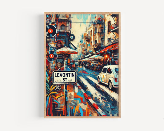 Wall Art Levontin Street Print Tel Aviv Travel Poster Israel Gift Housewarming Decor Artwork