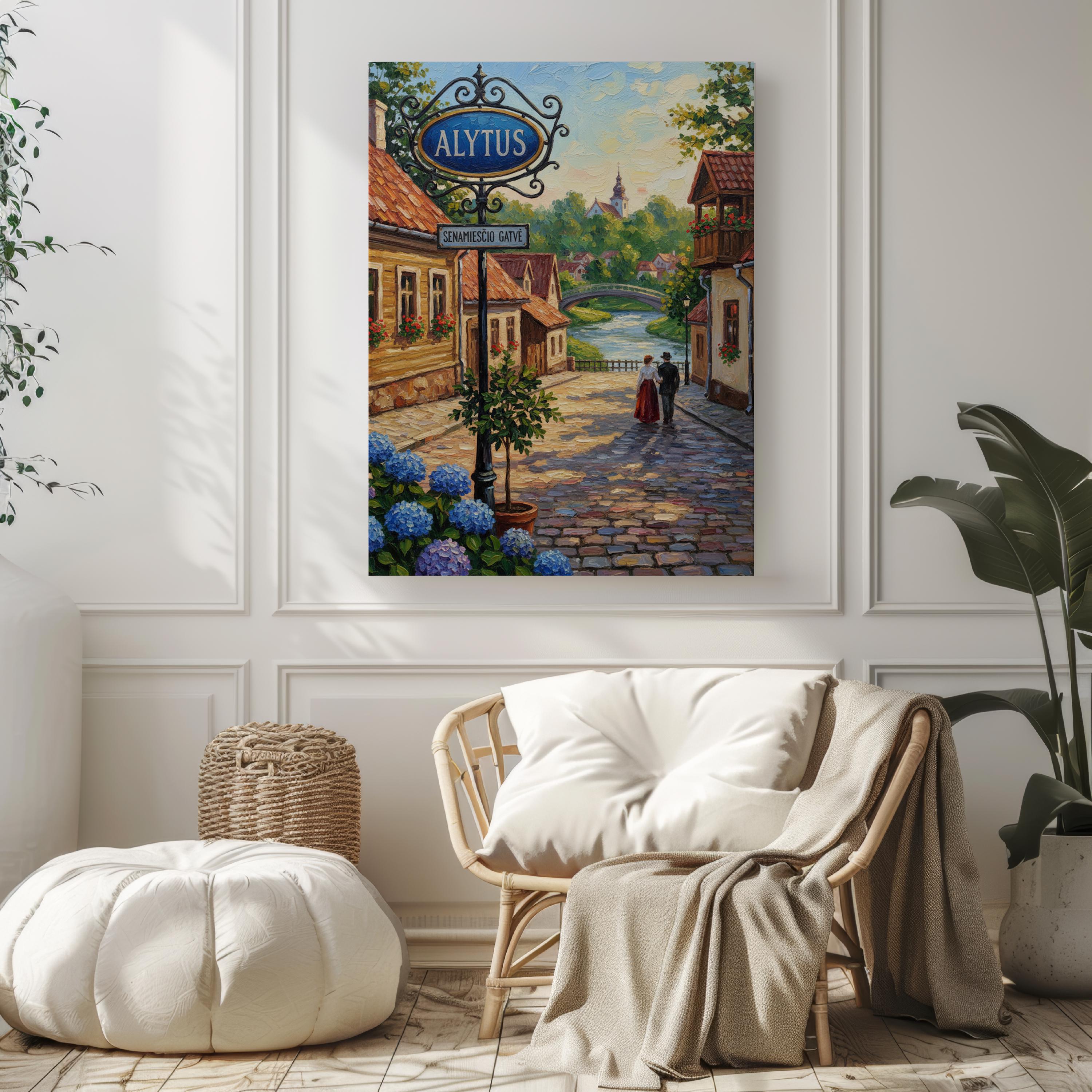 Alytus Street Sign Art Print: Lithuania Travel Poster Wall Decor