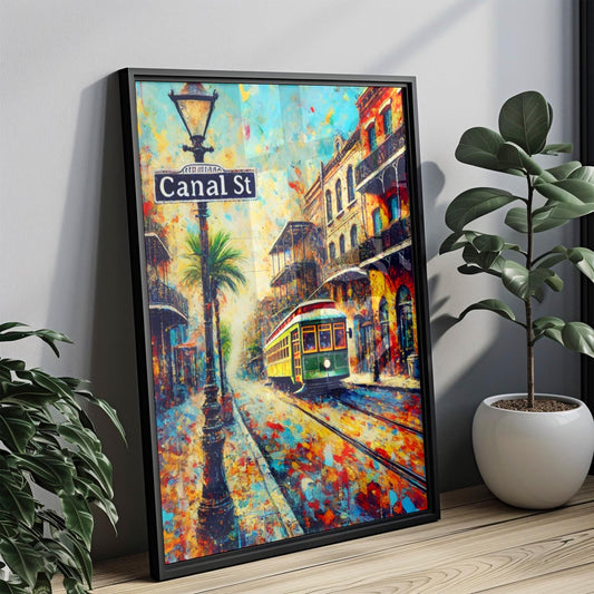 New Orleans Canal St Wall Art, Louisiana Travel Print & Poster, New Orleans Gift, Housewarming Decor, Louisiana Artwork,