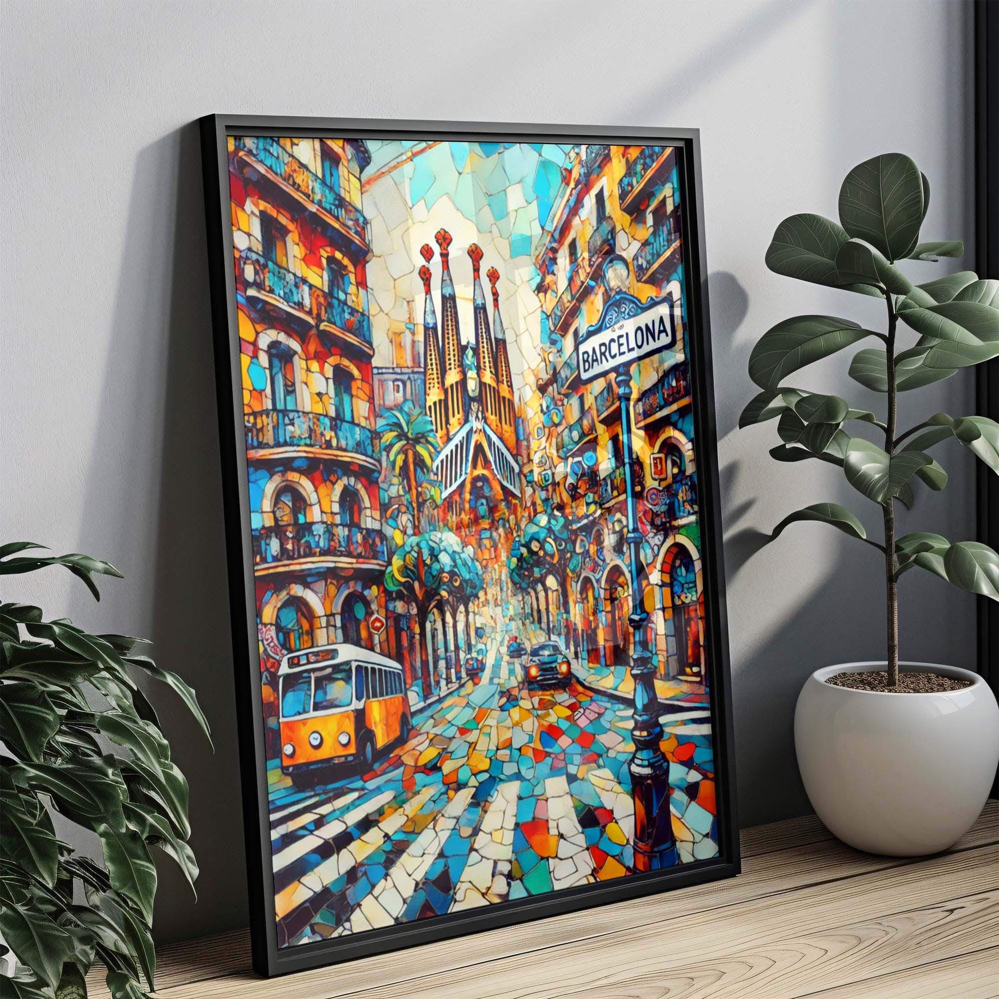 Barcelona Art Print - Vibrant Spain Wall Decor, Travel Poster, Housewarming Gift, Modern European Home Accent