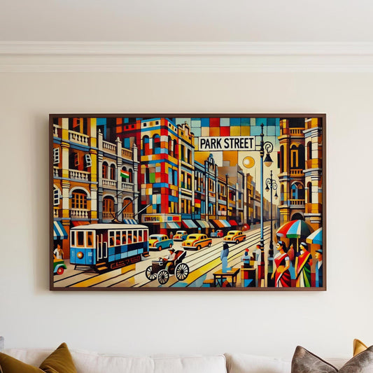 Park Street Wall Art Print, Kolkata Travel Poster, West Bengal Gift, Housewarming Decor, Travel Print, India Cityscape Artwork