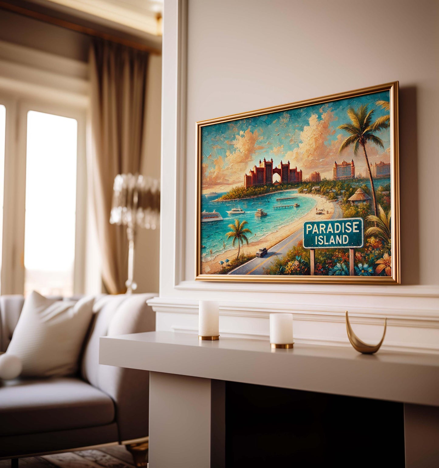 Paradise Island Bahamas Art Print: Tropical Beach Wall Decor
