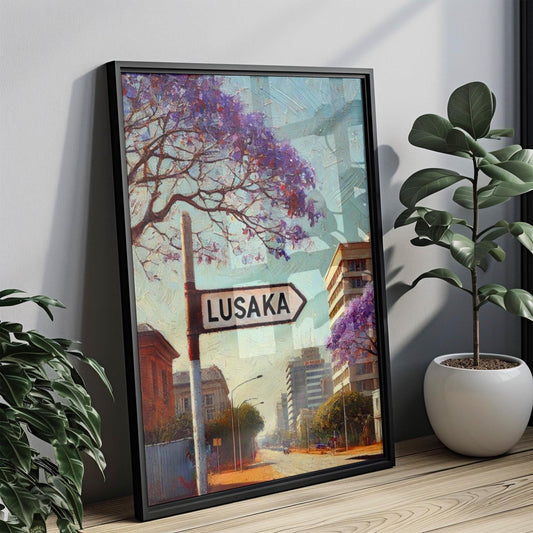 Print Lusaka Wall Art - Zambia Travel Poster, African Decor, Housewarming Gift, Modern Zambia Art, African Souvenir Print