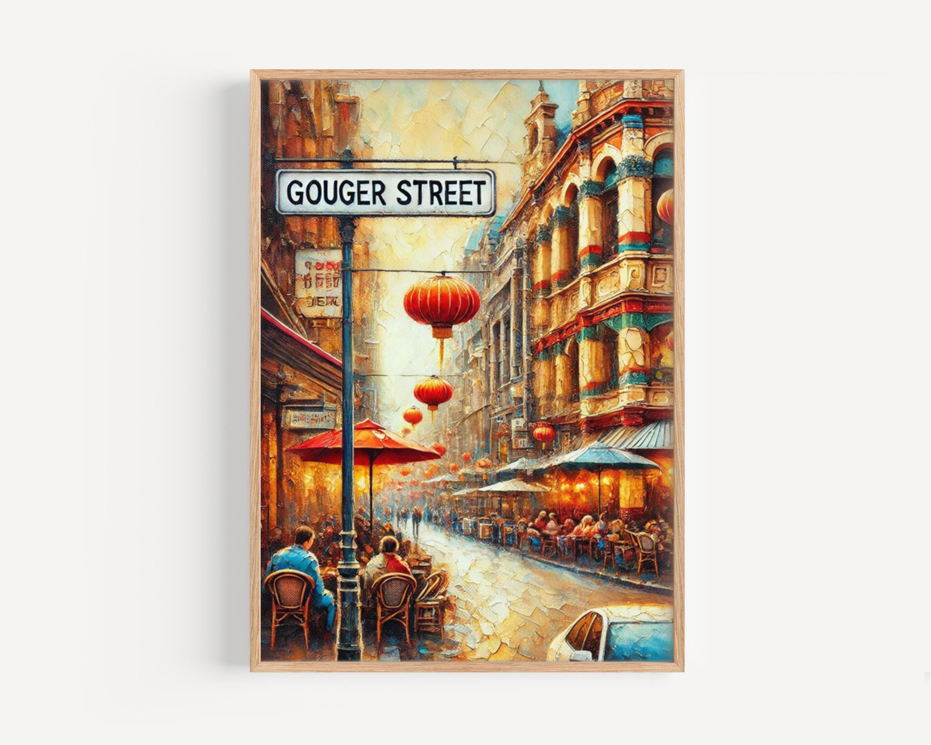 Adelaide Gouger St Wall Art – Travel Poster & Print, Australia Decor, Housewarming Gift, Unique Adelaide Gift Idea