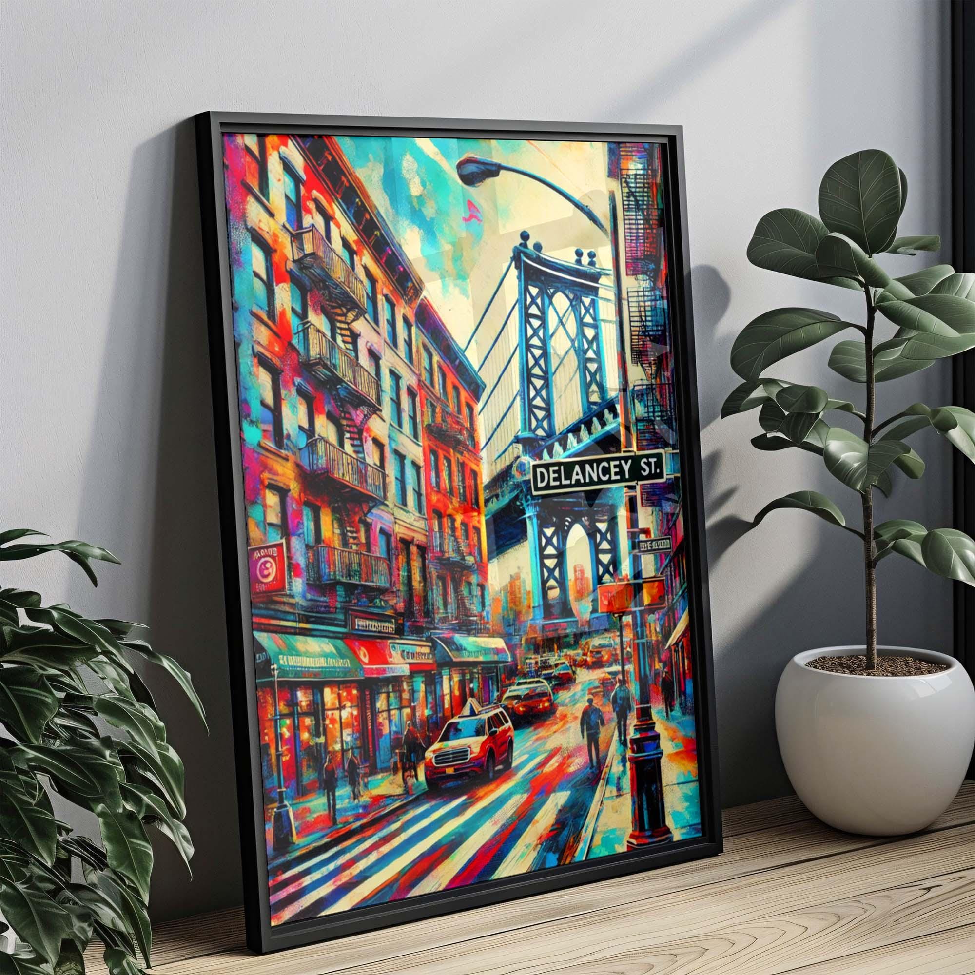 Delancey Street Print Map - Manhattan, New York, USA