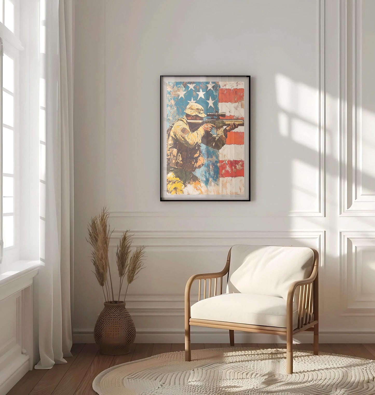 War Art Abstract USA Wall Art Patriotic American Independence Poster United States Home Decor