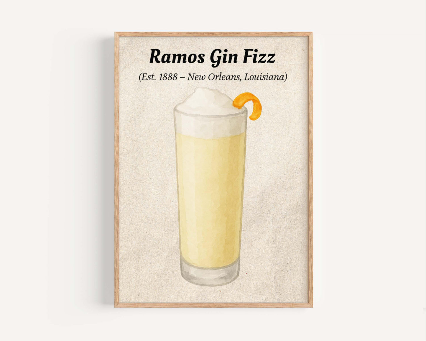 Ramos Gin Fizz Cocktail Art