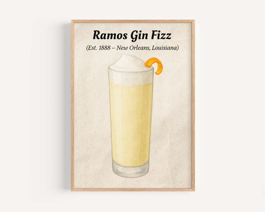 Ramos Gin Fizz Cocktail Art