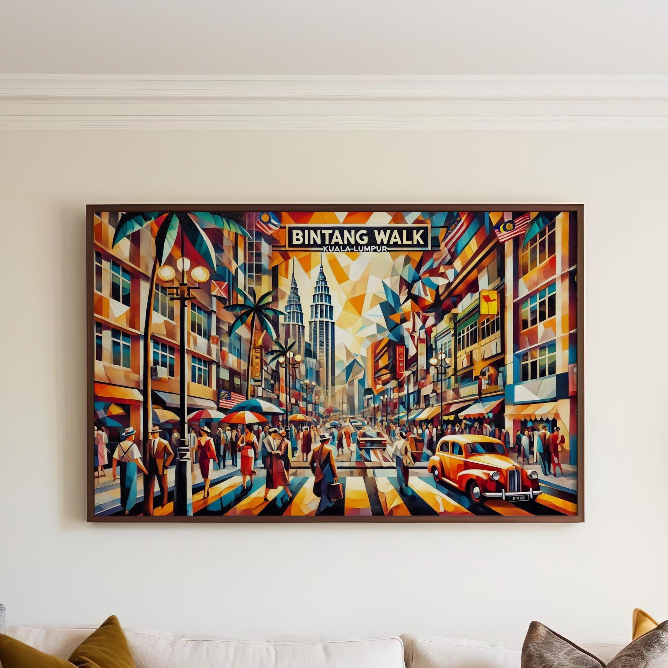 Bintang Walk Print - Kuala Lumpur Wall Art, Malaysia Travel Poster, Housewarming Gift, Modern Malaysia Art Decor
