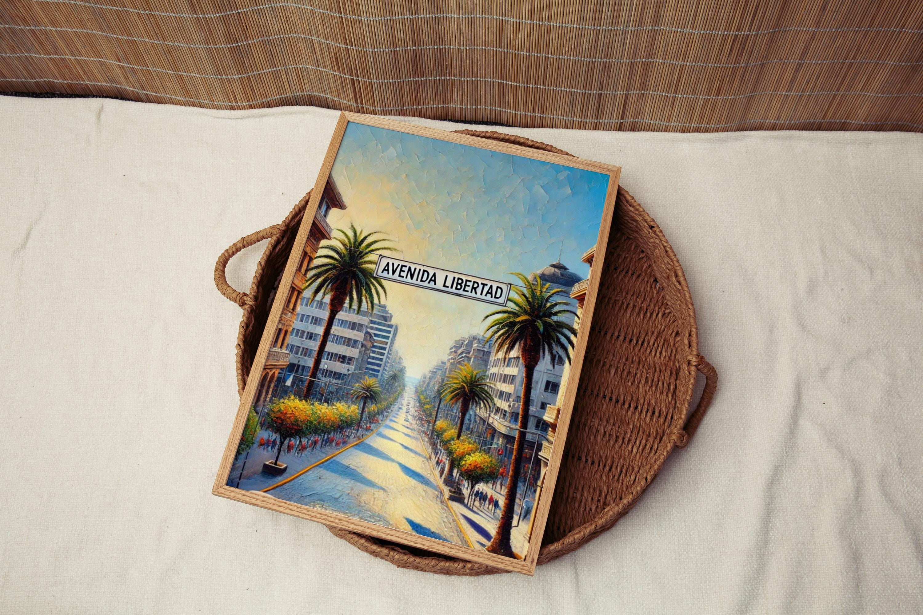 Chile Avenida Libertad Wall Art Print - South American Travel Poster, Chile Gift, Housewarming Decor, Unique Chilean Art for Home & Office