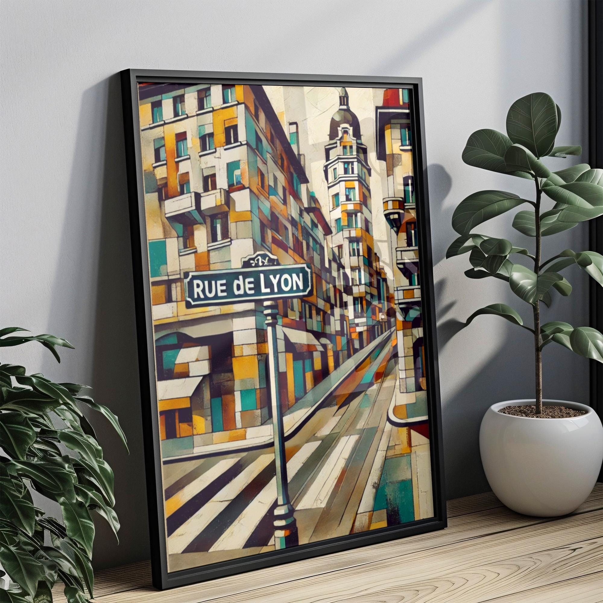 Paris Rue de Lyon Wall Art Print - French Travel Poster, Paris Gift, Housewarming Decor, Elegant Parisian Artwork for Home or Office