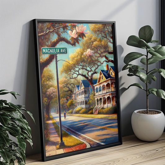 Magnolia Ave Wall Art Orlando Florida Print, Cityscape Travel Poster, Housewarming Gift, Downtown Energy, House Art Decor, Personalized Gift
