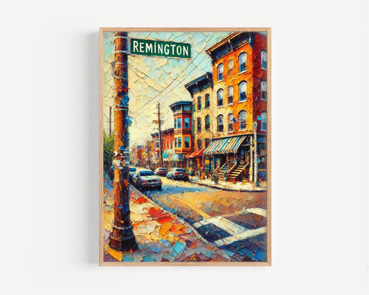 Baltimore Wall Art Remington Print Travel Poster Maryland Gift USA Housewarming Decor