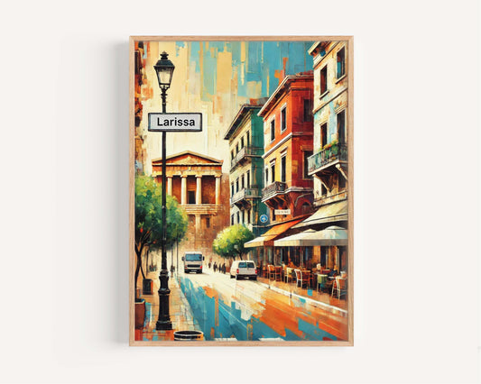 Larissa Art Print - Greece Wall Art, Travel Poster, European Decor, Greek Gift, Housewarming, Beautiful Home Travel Print