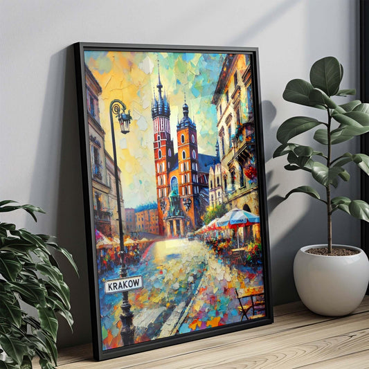 Krakow Print - Vintage Travel Poster Wall Art, Poland Gift, European City Decor, Housewarming Present, Unique Krakow Artwork for Home