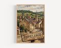 Rumelange Street Oil Painting Art Print: Rumelange Luxembourg Travel Poster