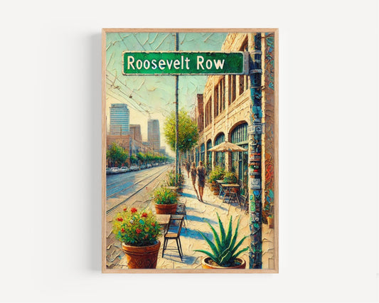 Roosevelt Row Wall Art, Phoenix Street Sign, Arizona Art Print, Creative Urban Decor, Travel Souvenir, Colorful Street Scene, Personalized