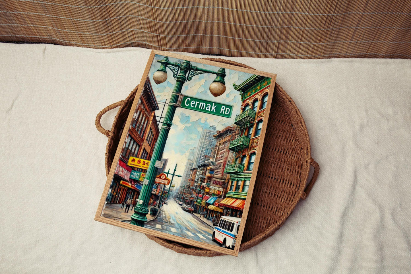 Cermak Road Wall Art, Chicago Print, Illinois Art, Cityscape Travel Poster, Home Decor, Gift for Travelers, Framed or Unframed, Souvenir