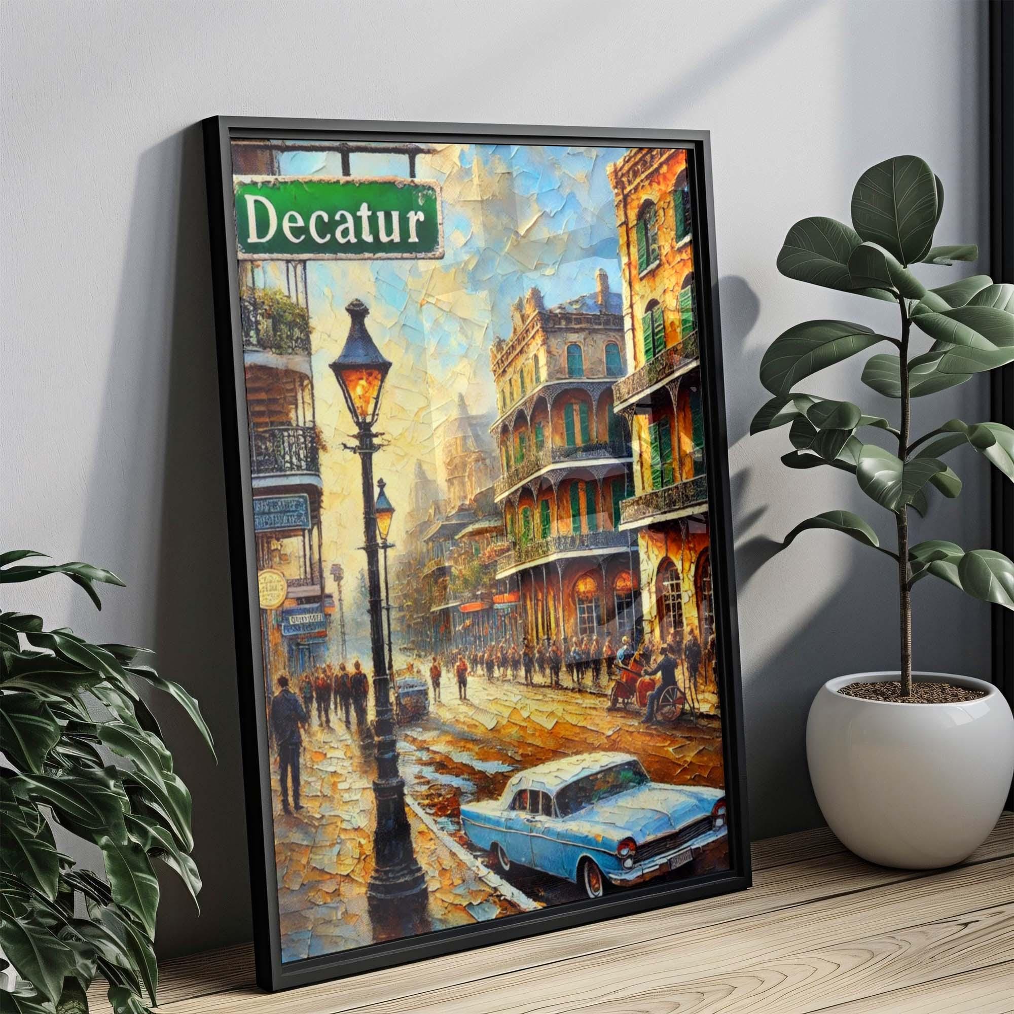 Decatur Street Print Vintage - New Orleans, Louisiana, USA