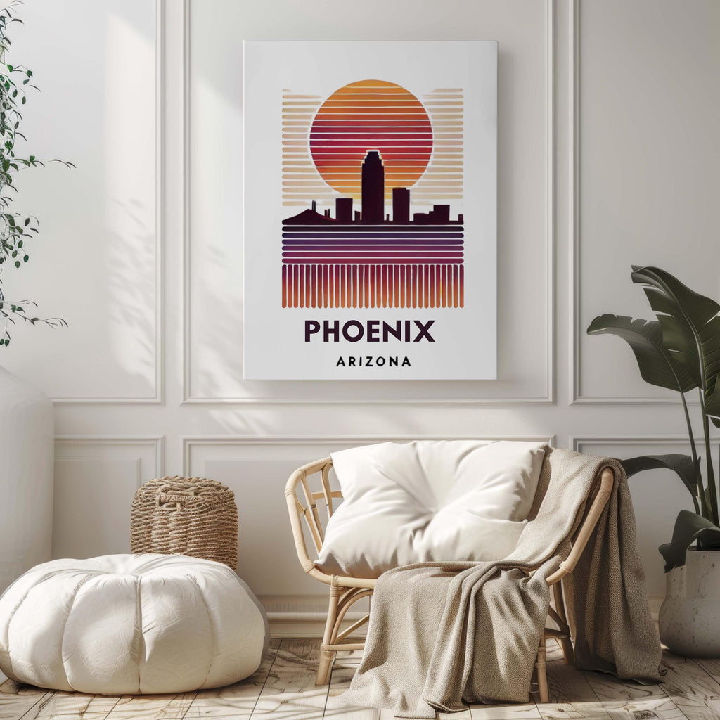 Phoenix Print Arizona Wall Art, Desert Home Decor, Travel Gift, Housewarming & Graduation Present, College Dorm Room Art