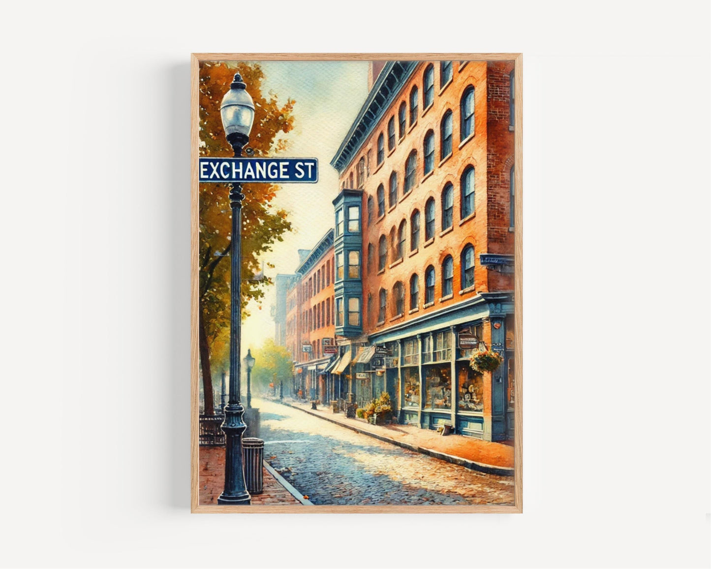 Portland Maine Print | Exchange Street Sign, Old Port Art