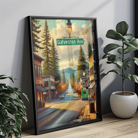 Galveston Ave, Bend Oregon Print: Scenic Street Sign Art
