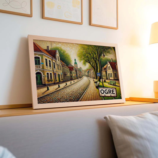 Ogre Latvia Wall Art: Baltic Folk Art, Travel Souvenir