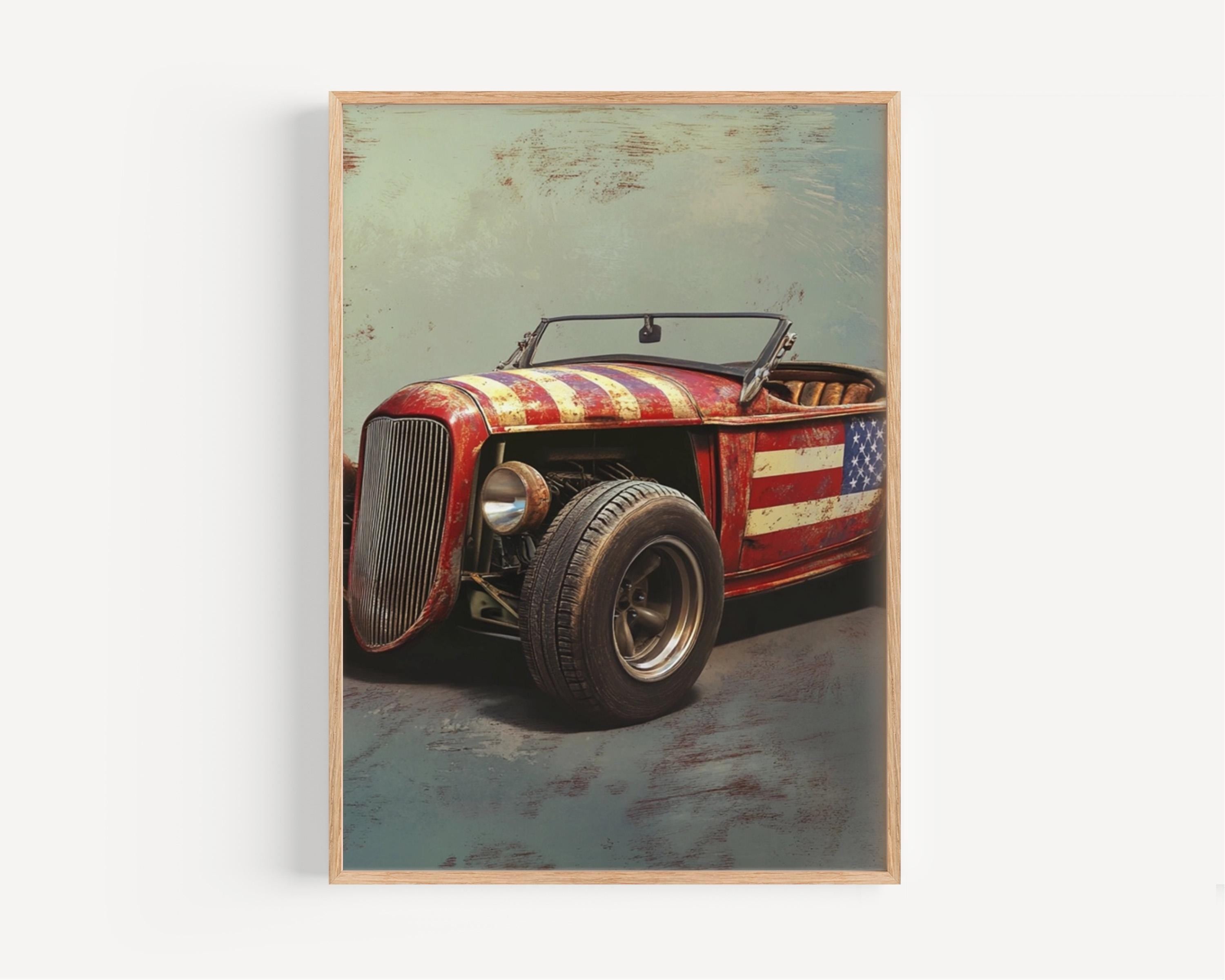 Car Poster Patriotic - USA