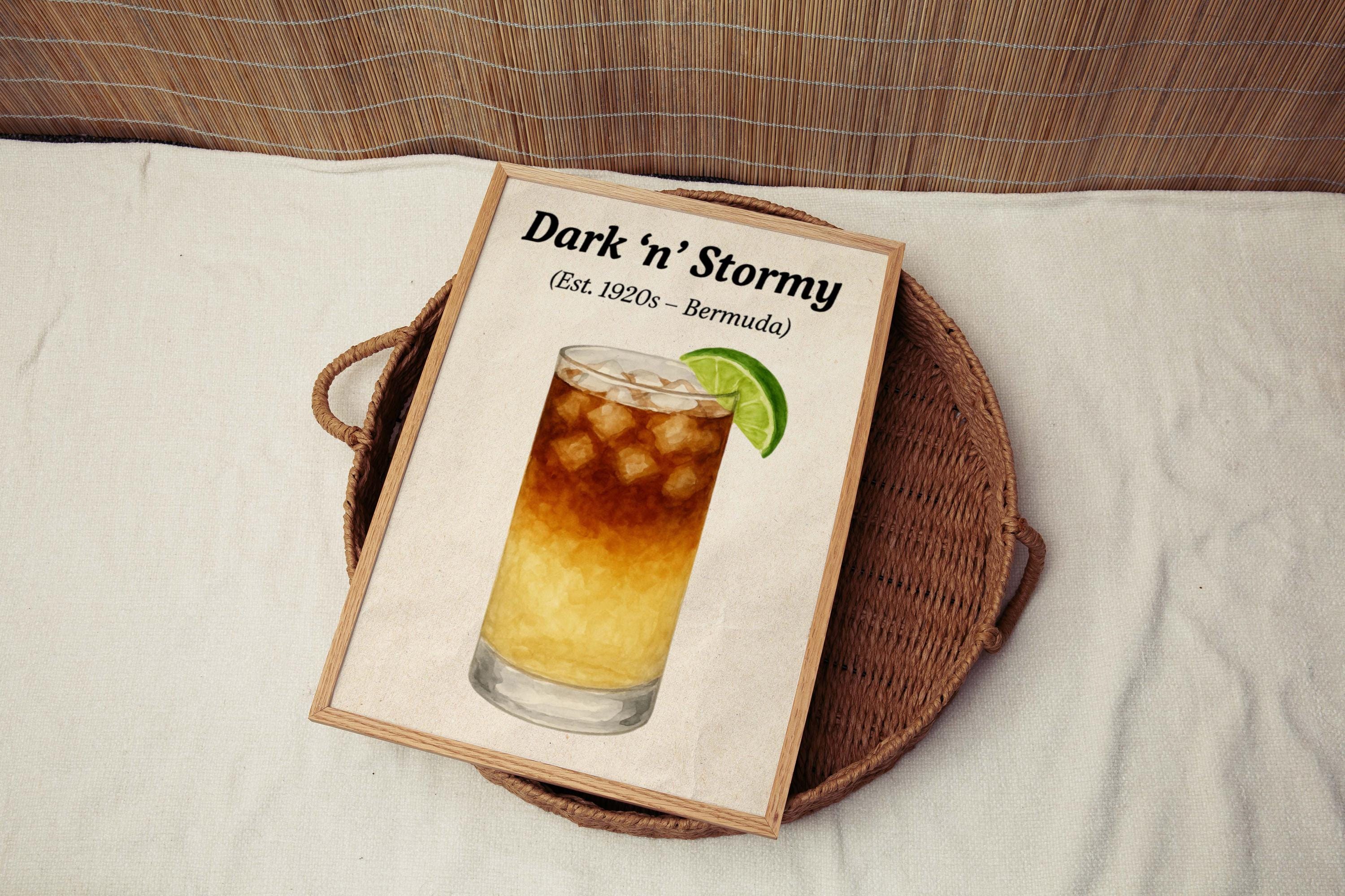 Dark 'N' Stormy Cocktail Print Minimalist