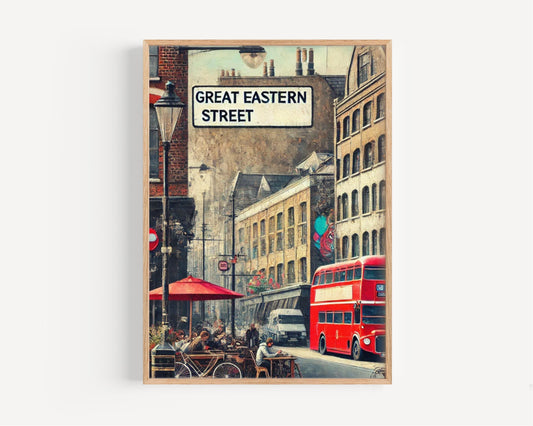 Great Eastern Street Wall Art London Print, UK Street Sign Decor, Shoreditch Cityscape, Travel Souvenir, Modern Urban Art, Gift